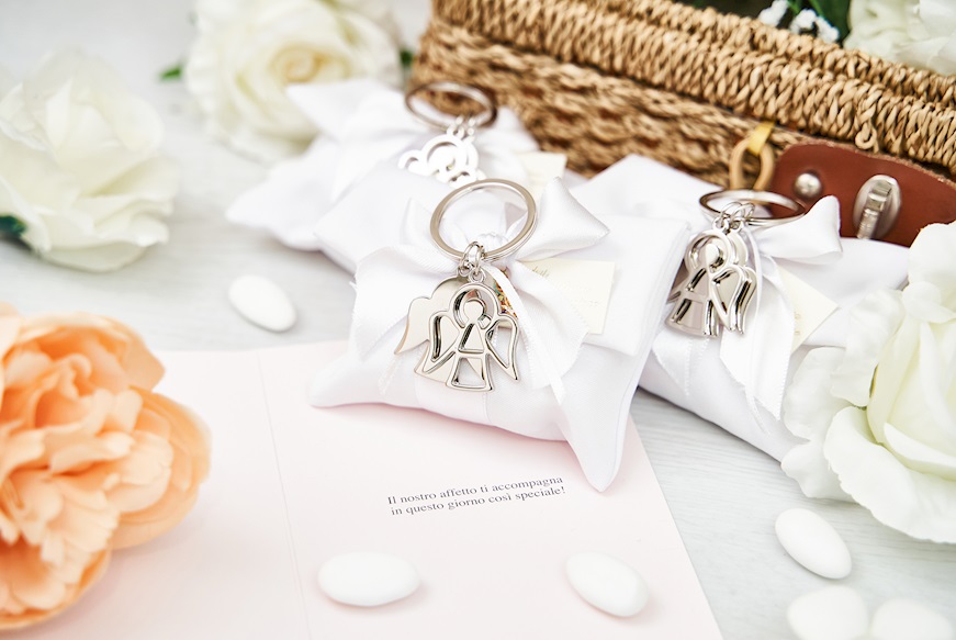 Keyring two angels with sugared almonds Selezione Zanolli