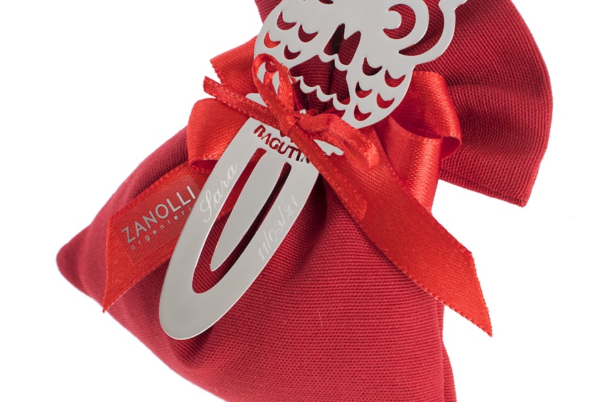 Bomboniera Laurea Segnalibro Gufo silver plated con sacchetto portaconfetti Selezione Zanolli