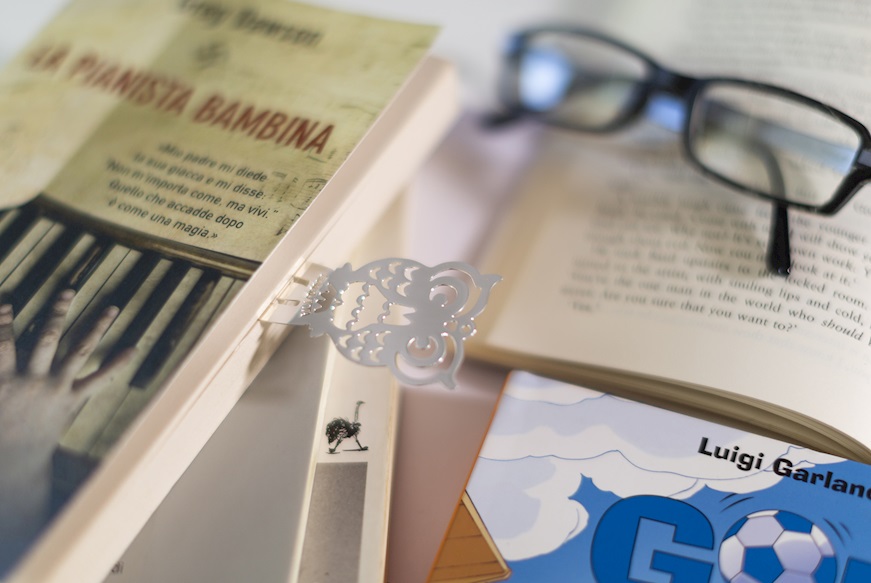 Bookmark Owl silver plated with sugared almonds Selezione Zanolli