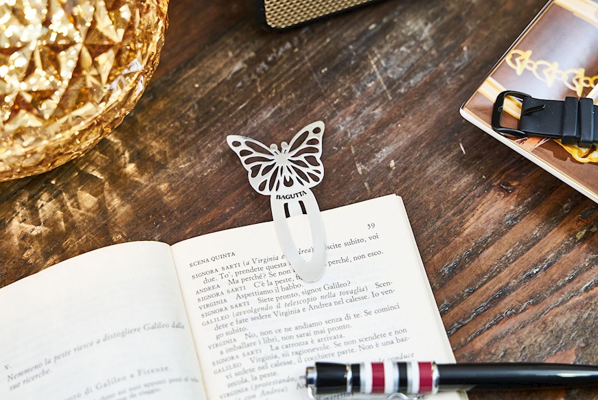 Bookmark Butterfly silver plated with sugared almonds Selezione Zanolli