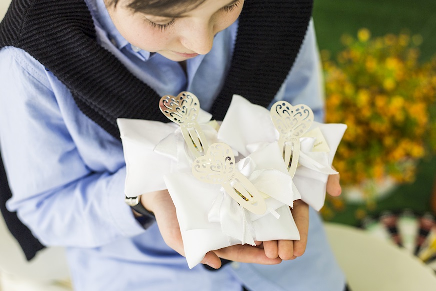 Bookmark Heart silver plated with sugared almonds Selezione Zanolli