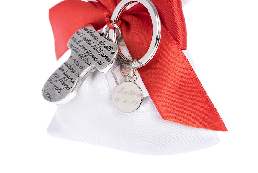 Keychain with Padre Nostro prayer and sugared almonds Selezione Zanolli