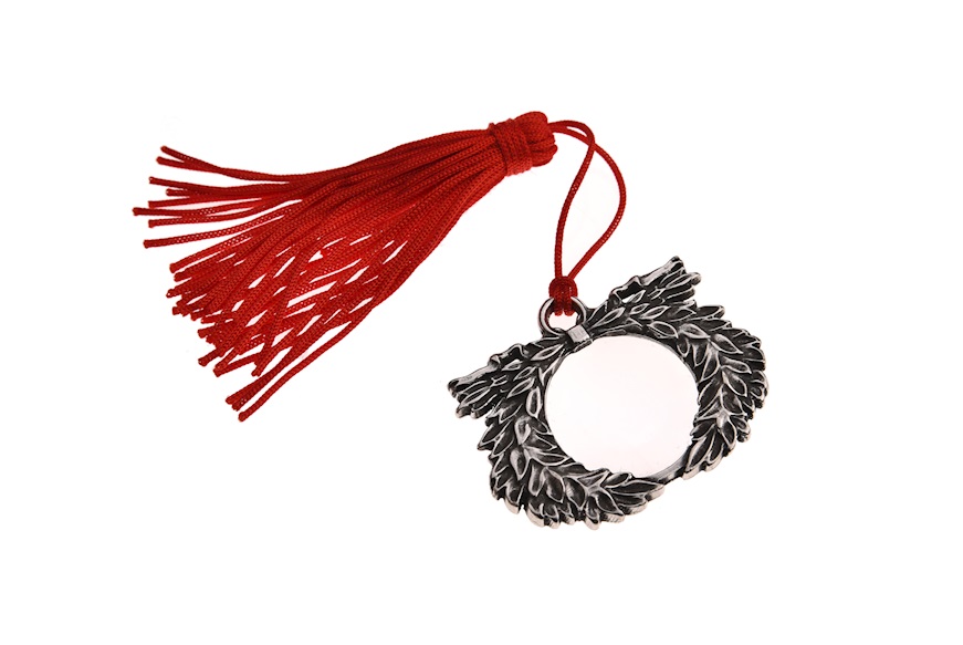 Bomboniera Laurea Lente d'ingrandimento Alloro con nappina e sacchetto portaconfetti Selezione Zanolli