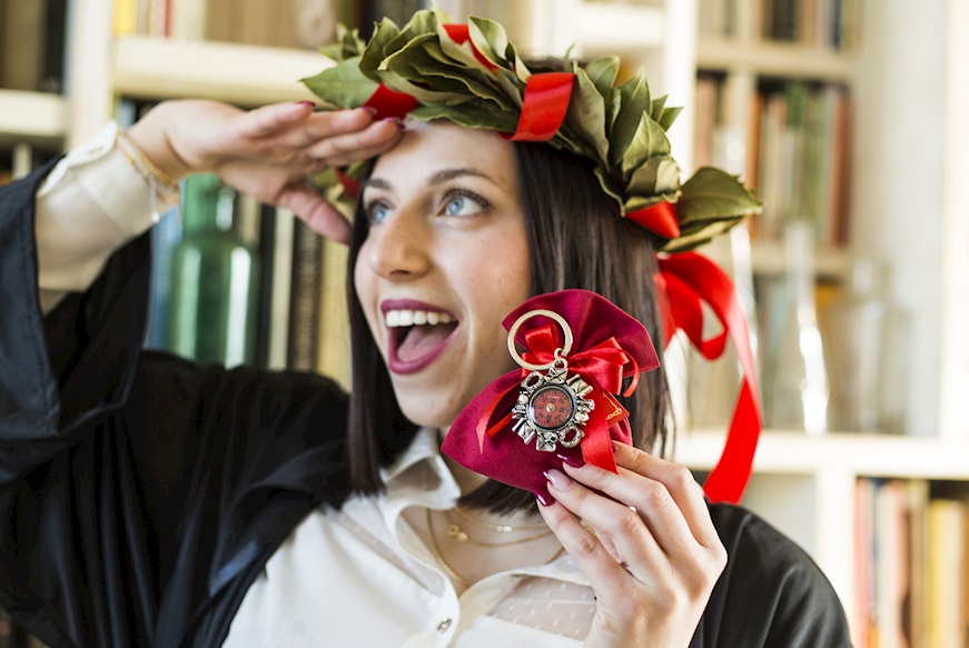 Bomboniera Laurea Portachiavi Laurea Bussola con sacchetto portaconfetti Selezione Zanolli