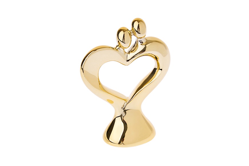 Couple Statue small golden heart with sugared almonds Selezione Zanolli