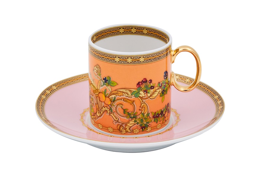 Tazza espresso Le Jardin porcellana con piattino Versace