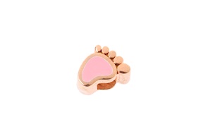 Baby Foot Charm Dancing Names silver rosè with enamel Sovrani