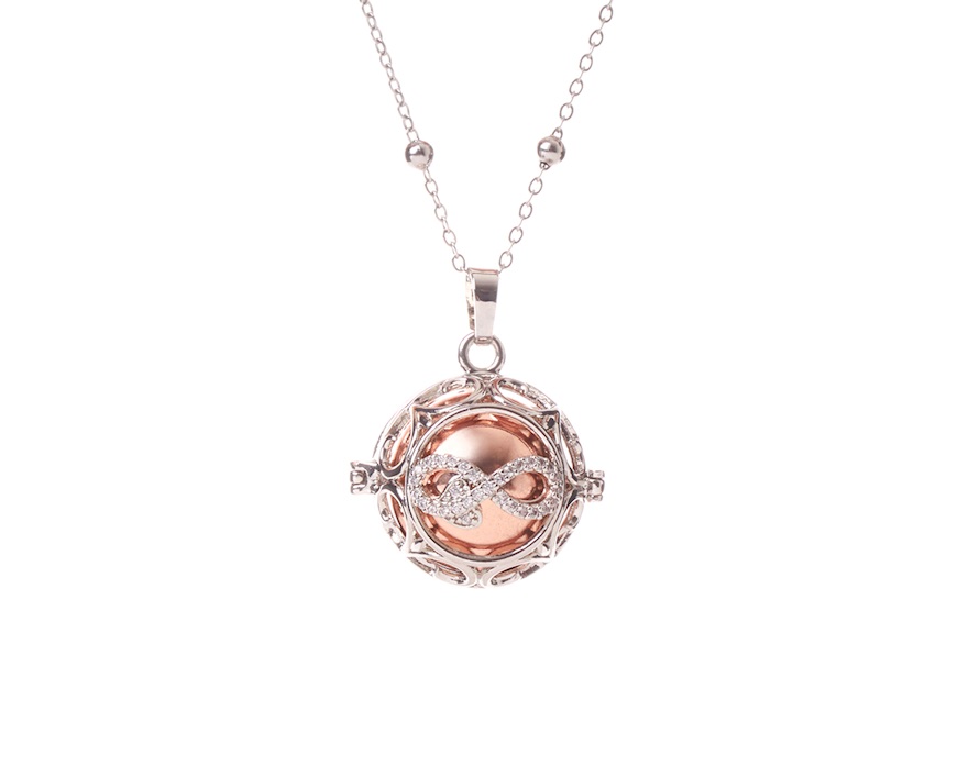 Collana chiama angeli Harmony ottone rodiato e oro rosè Infinito Sovrani
