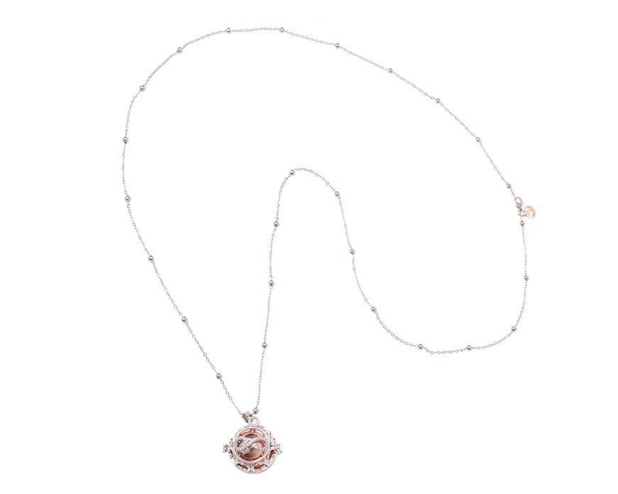 Collana chiama angeli Harmony ottone rodiato e oro rosè Infinito Sovrani