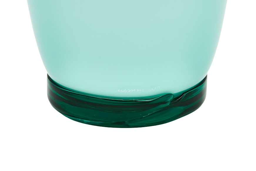 Vaso Opalino vetro di Murano verde menta e lattimo Venini