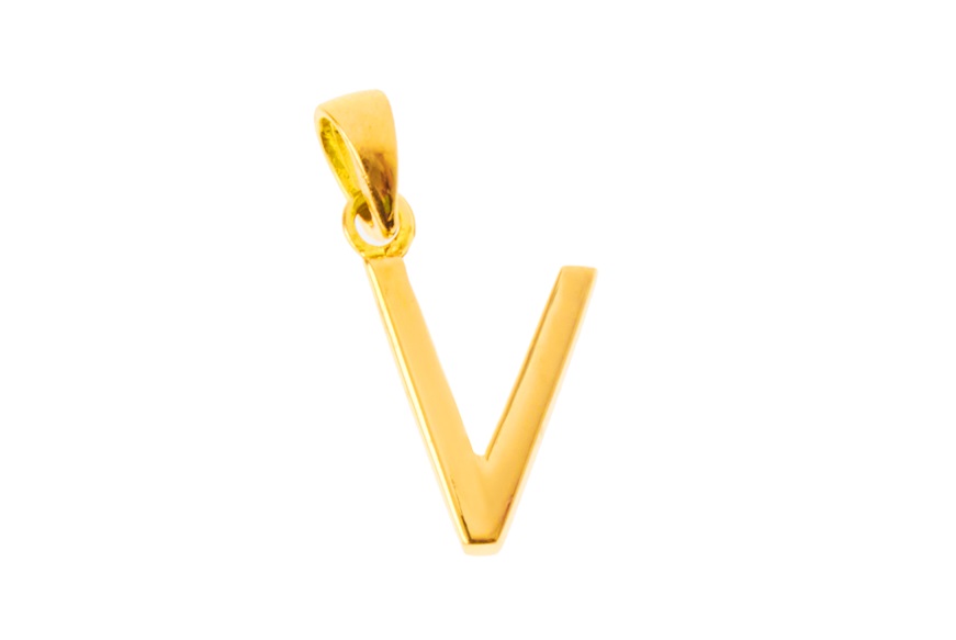 Pendant Letter V gold 750‰ Selezione Zanolli