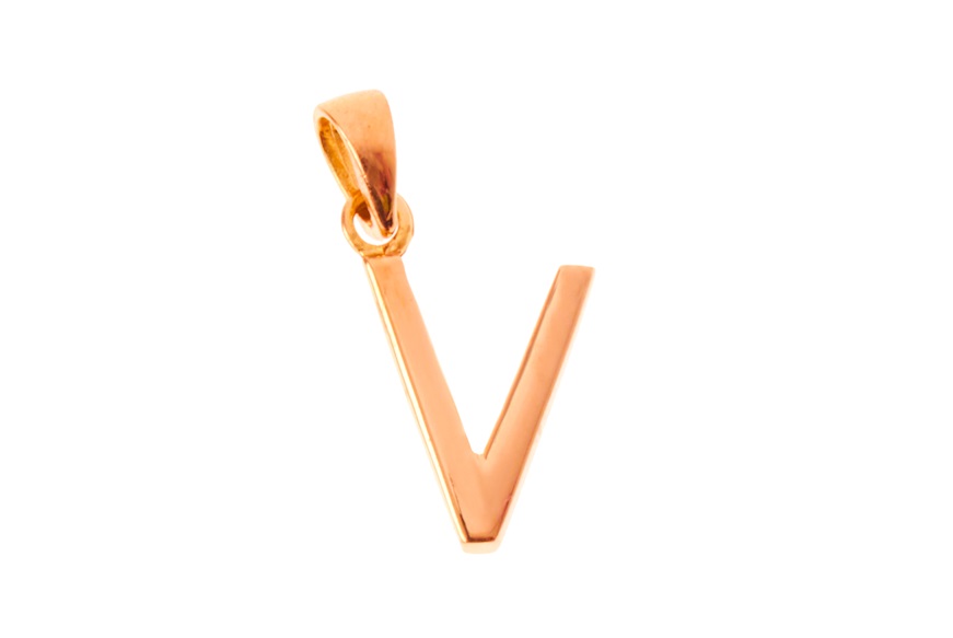 Pendant Letter V gold 750‰ Selezione Zanolli