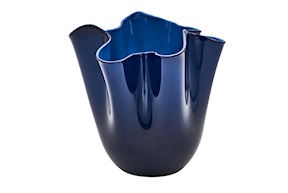 Vaso Fazzoletto vetro di Murano blu mare