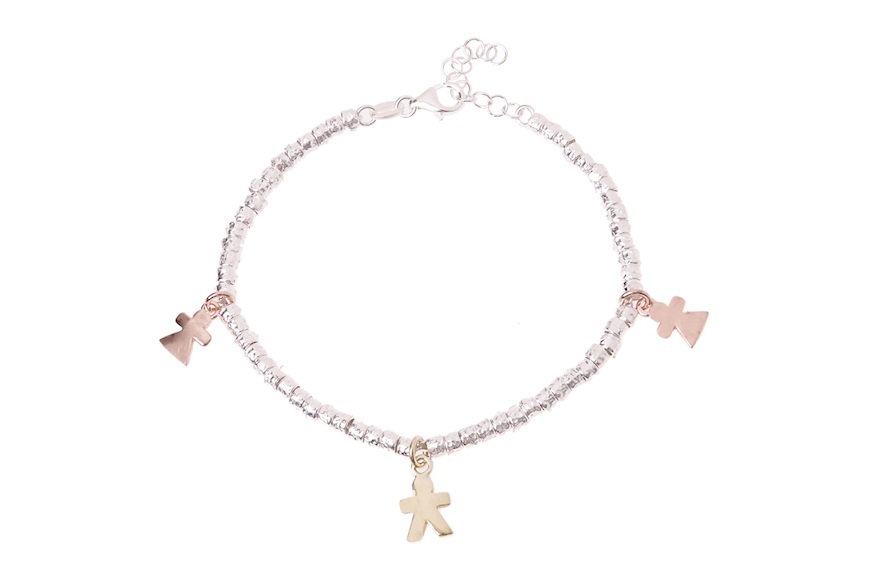 Bracciale argento con charm bimbi colorati Selezione Zanolli