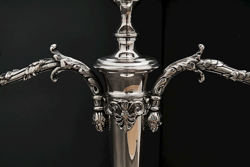 Candlestick silver three flames in Empire style Selezione Zanolli