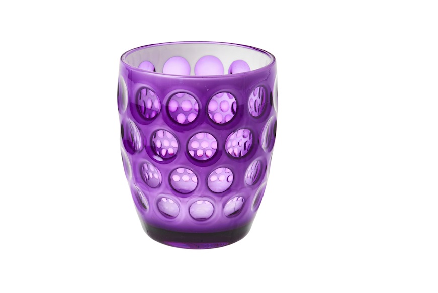 Bicchiere Lente bianco viola Mario Luca Giusti
