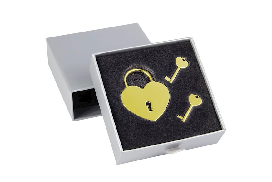 Heart Padlock Keyring in gold plated metal Selezione Zanolli