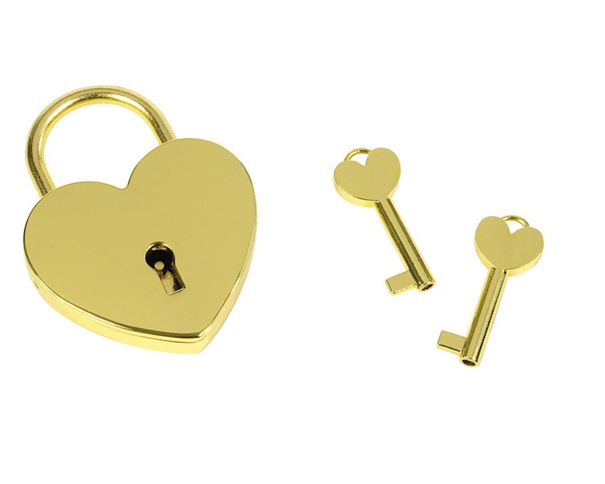 Heart padlock keyring in gold plated metal Selezione Zanolli