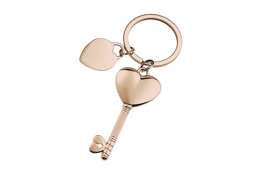 Portachiavi Chiave a Cuore in metallo dorato rosa Selezione Zanolli
