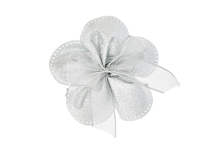 Petali Portaconfetti tondi argento con fiocco argento Selezione Zanolli