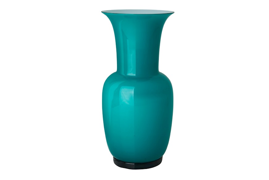 Vase Opalino Murano glass Paraiba in limited edition Venini
