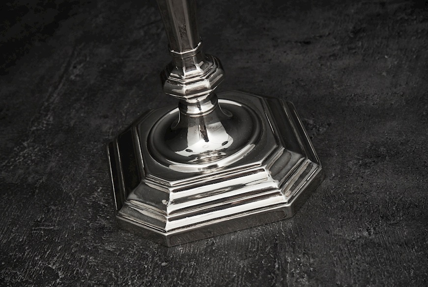 Candelabro argento 581 grammi a tre fiamme in stile Ottagonale usato ricondizionato Zanolli Vintage