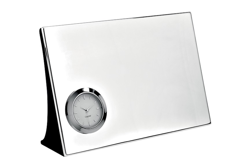 Table clock silver plated with luxury box Selezione Zanolli