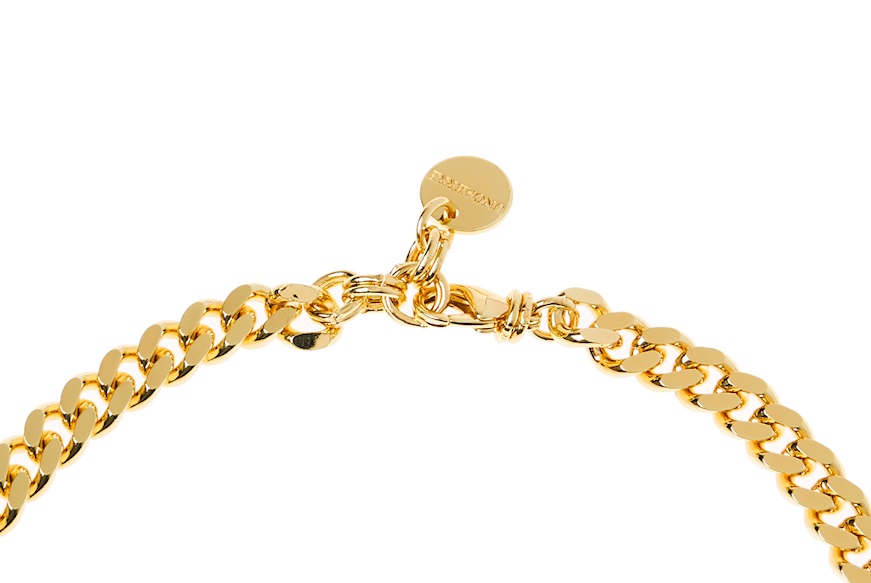 Necklace Pantera in gilt bronze and black enamel Unoaerre