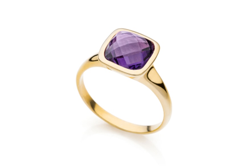 Ring Crystal Color silver with amethyst crystal Unoaerre