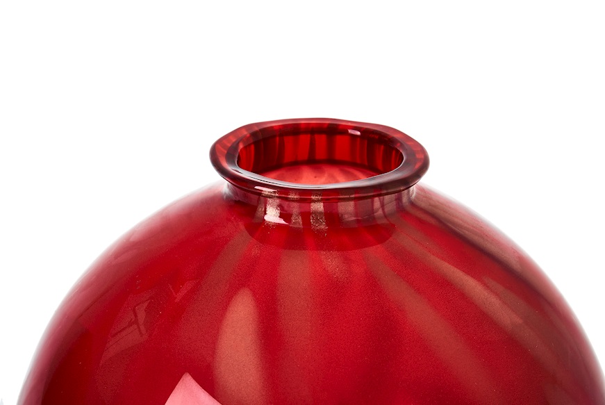 Vaso Sfera Rosso Murrina Murano Venezia