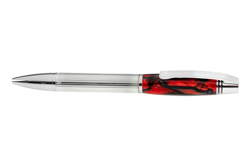 Ballpoint pen silver marbled bordeaux Settelaghi