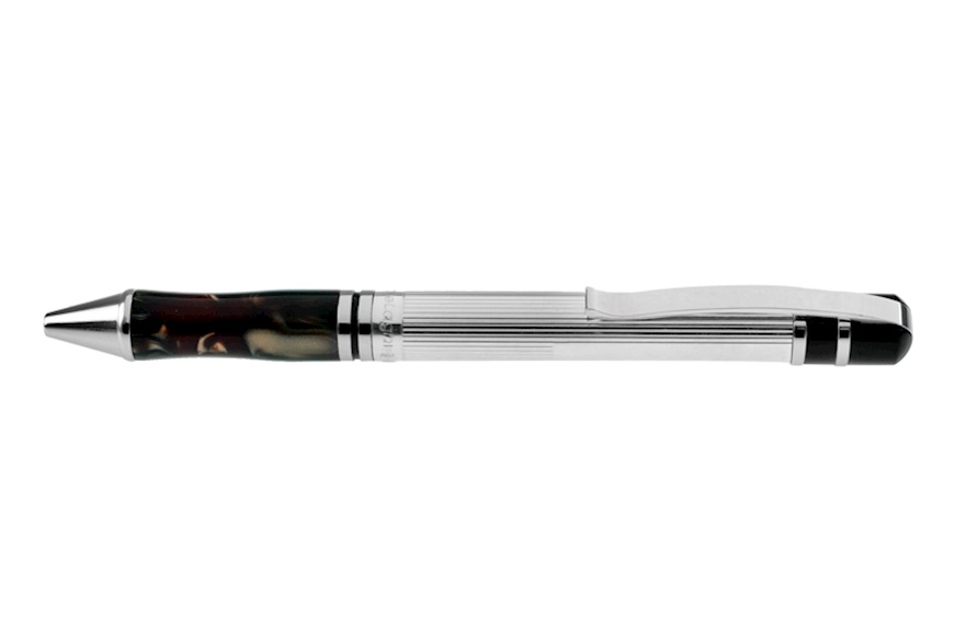 Ballpoint pen silver marbled mud Settelaghi