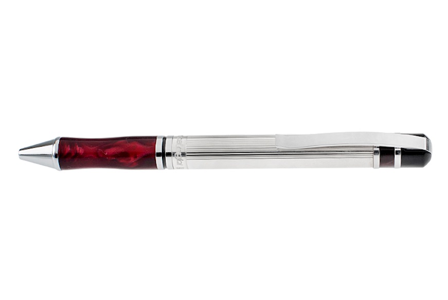 Ballpoint pen silver marbled bordeaux Settelaghi