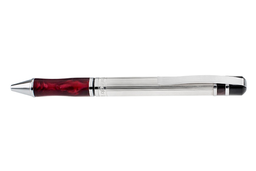 Penna a sfera argento bordeaux marmorizzato Settelaghi