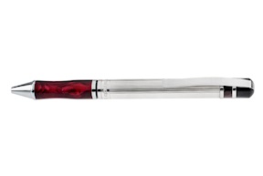Ballpoint pen silver marbled bordeaux Settelaghi