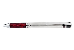 Penna a sfera argento bordeaux marmorizzato