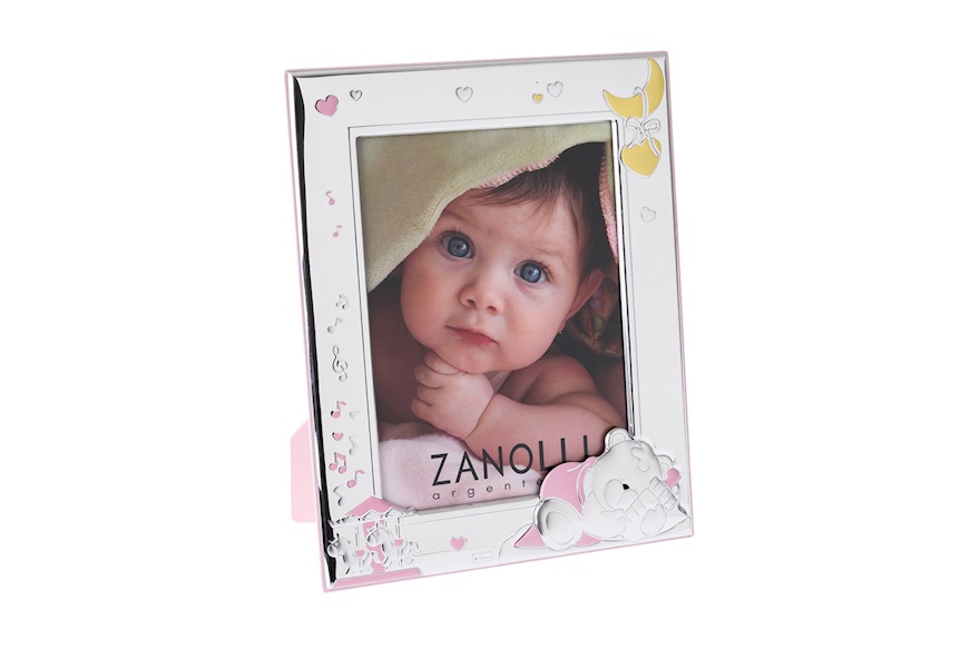 Picture frame Sleepy Teddy Bear pvd Silver pink Selezione Zanolli