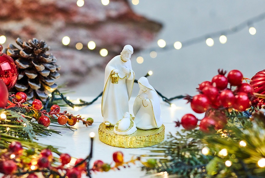 Idea regalo Natale Presepe Classico con tronco oro Selezione Zanolli