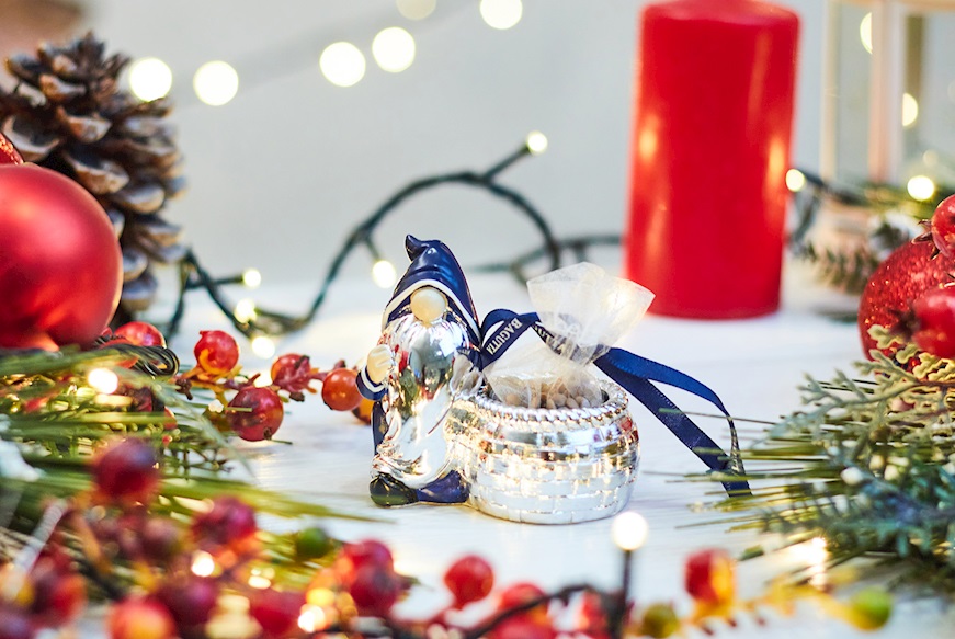 Idea regalo Natale Babbo Natale con Lenticchie blu Selezione Zanolli