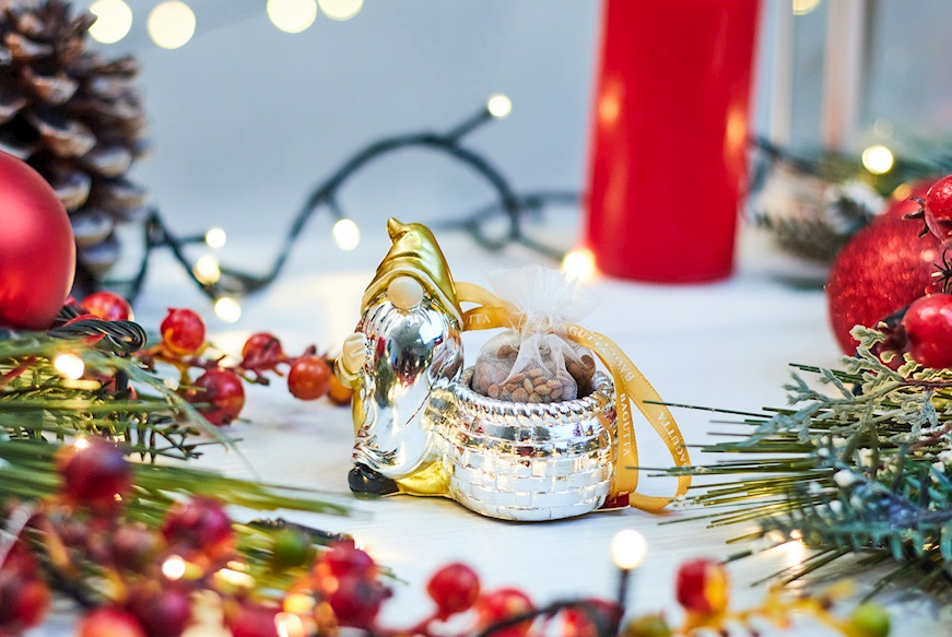 Idea regalo Natale Babbo Natale con Lenticchie oro Selezione Zanolli