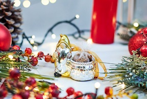 Idea regalo Natale Babbo Natale con lenticchie oro Selezione Zanolli