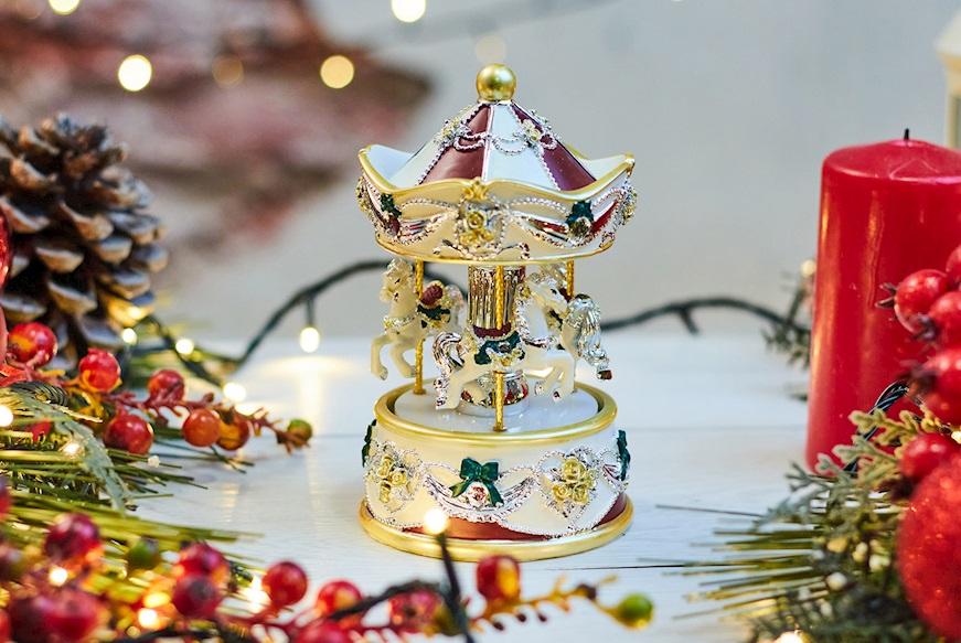 Idea regalo Natale Carillon Giostra di Cavalli rosso Selezione Zanolli