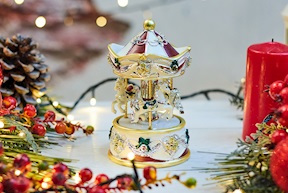 Idea regalo Natale Carillon Giostra di Cavalli rosso Selezione Zanolli