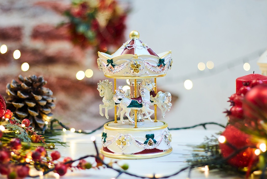 Idea regalo Natale Carillon Giostra di Cavalli rosso Selezione Zanolli