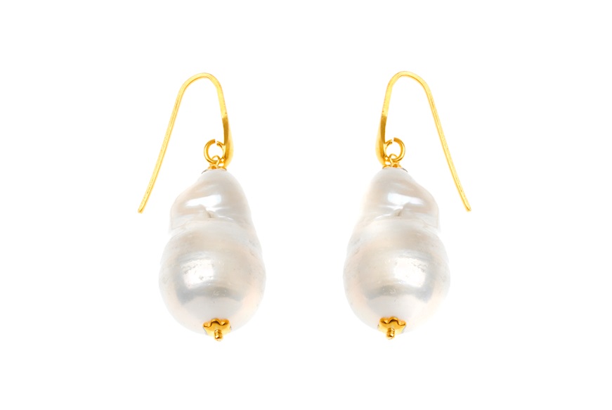 Orecchini argento dorato con perla barocca Selezione Zanolli