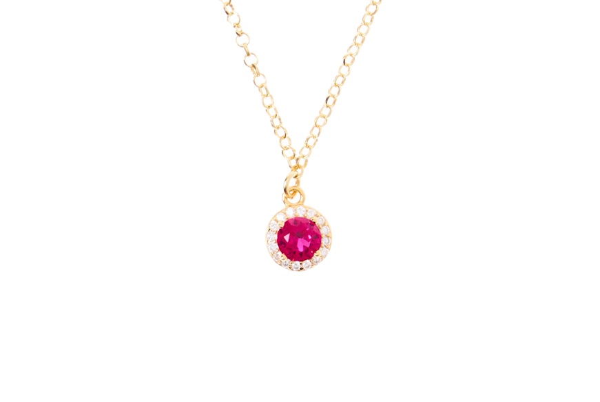 Necklace silver and red and white zircon pendant Selezione Zanolli