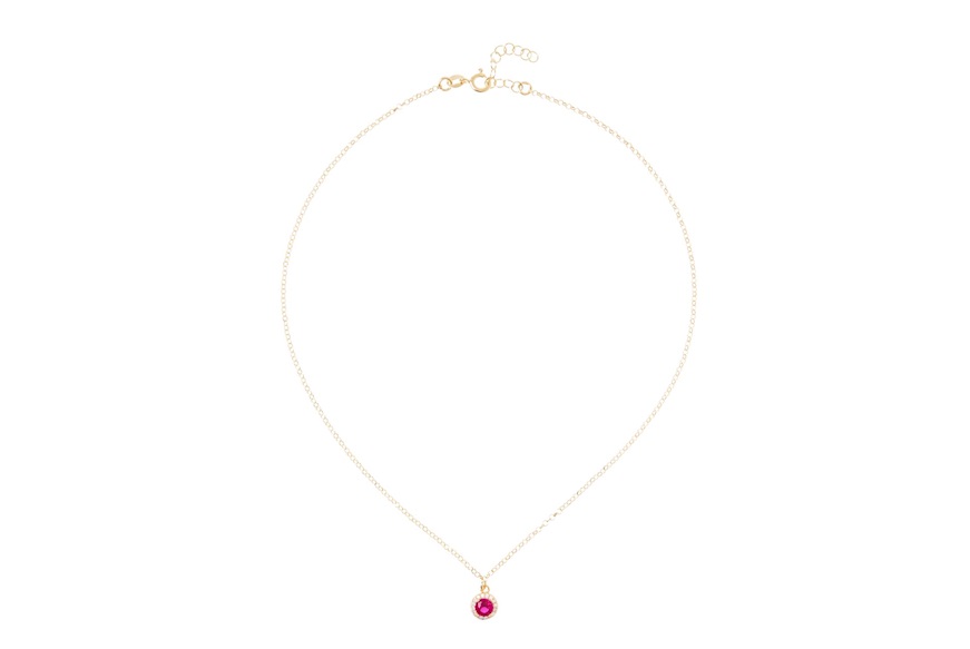 Necklace silver and red and white zircon pendant Selezione Zanolli