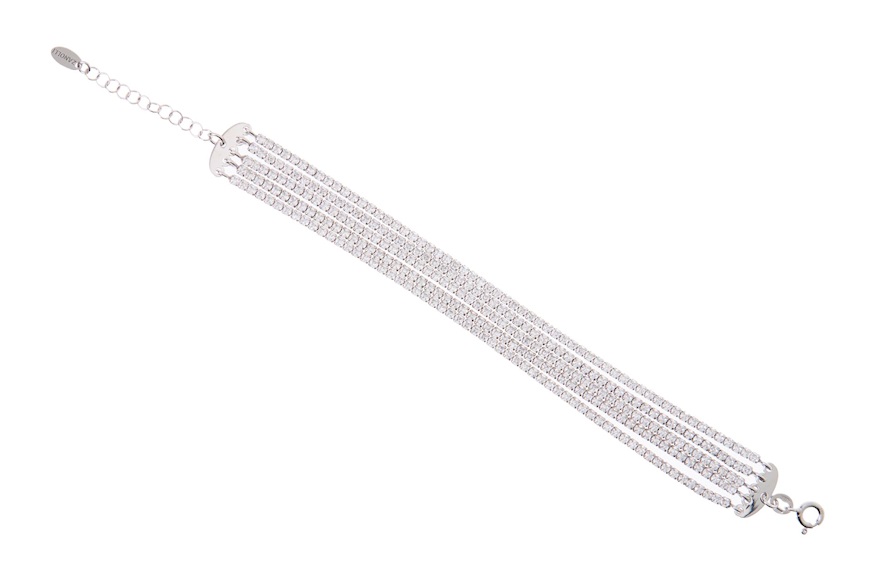 Bracciale argento con 5 fili di zirconi bianchi Selezione Zanolli