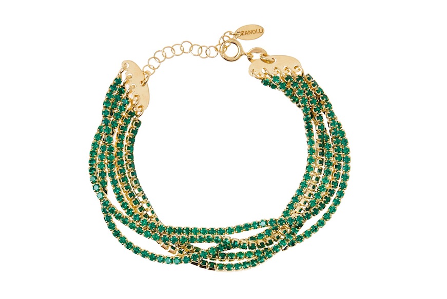 Bracelet silver gilt with green zircons Selezione Zanolli