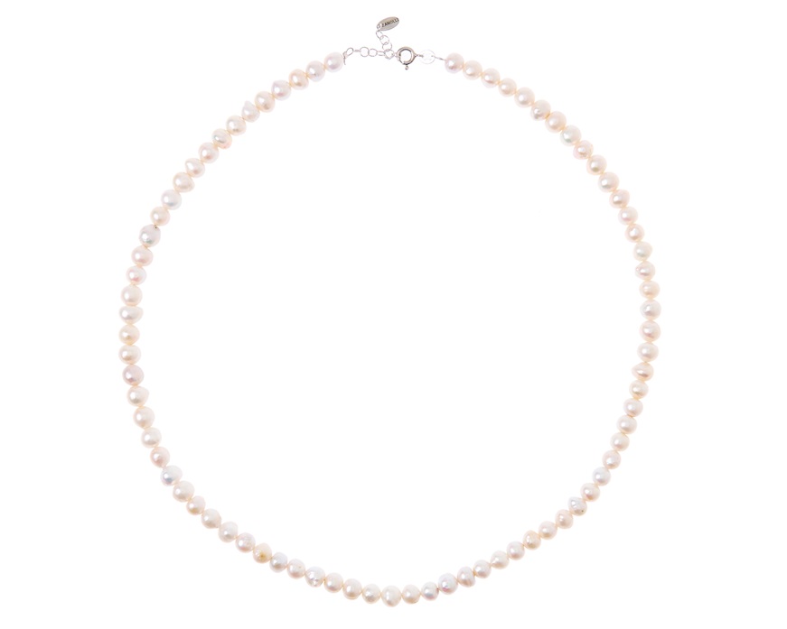 Long Necklace silver and pearls Selezione Zanolli